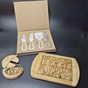 Set queijo e cortador de pizzas personalizado com arte